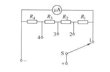 万用表测量直流电流的电路图