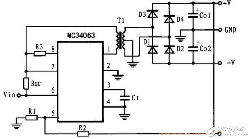 ͼ1ΪMC34063оƬɵĸѹѹȦ·оƬڲĿعܵͨʱMC340632ŽָߵƽⲿPQ1ֹNMOSFETQ2ͨѹȦQ2أȦڲعܹضʱMC340632Ϊ͵ƽQ1ͨQ2ֹȦ·ϿϵѹĴμȦ